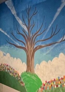 キッズルームに手形をつけよう！